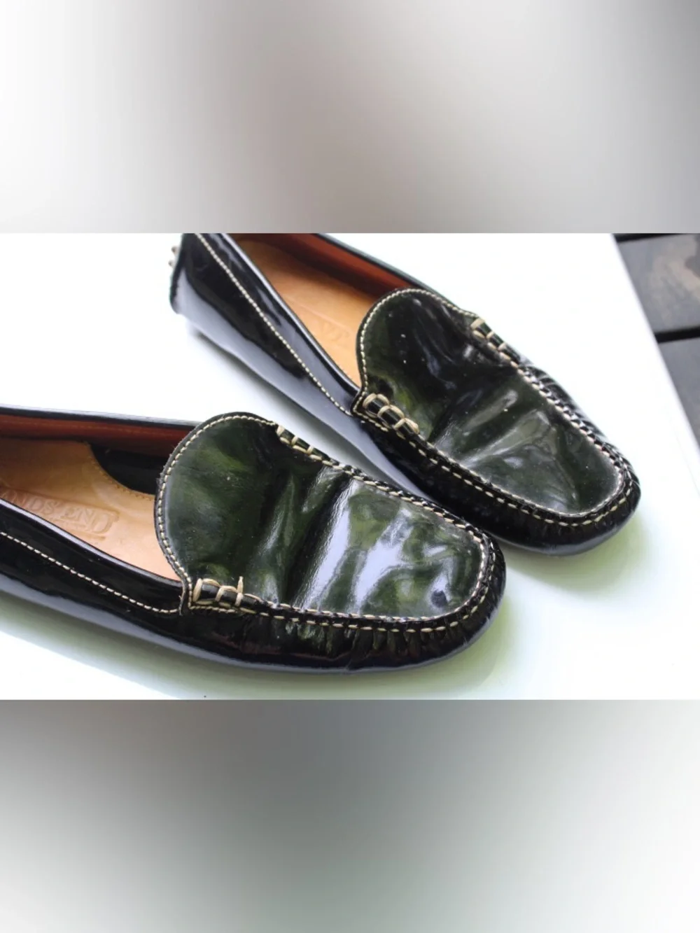 Lands’ end patent loafers